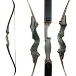 Huntingdoor 60 Inch Archery Takedown Recurve Bow RH Take down Traditional Longbow Handmade Wooden Hunting Bow for Right Hand Target Shooting Practice (50)