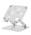 Tobeoneer Tablet Stand, Dual Adjustable Tablet Holder Stand, and Premium Aluminum Stand Holders, Portable Holder Fits to Tablets up to 12.9 inches, All Phones, Kindle and Switch. (Silver)