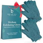 Exfoliating Bath Gloves for Shower - (2 Pairs, 4 Gloves) Medium Exfoliation, Body Scrub Shower Scrubber, Shower Exfoliating Gloves for Women & Men, Loofah Shower Glove