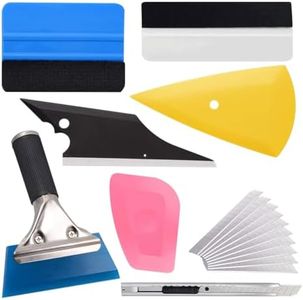 17PCS Car Vinyl Wrap Tool Window Tint Kit, Vehicle Window Tint Application Tool Glass Protective Film Installing Tool Set with Window Tint Squeegees, Felt Squeegee, Cutting Knife & Blades