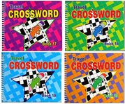 Set of 4 x Crossword Puzzle A5 Books Spiral Bound 192 Pages All Different