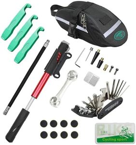 CHUMXINY Bike Repair Kit, 16-in-1 Bike Repair Tool, 120Psi Mini Bicycle Pump, Tire Patch Kit for Mountain and Road Bikes