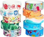 YUBBAEX 10 Rolls Four Seasons Washi Tape Set Beach Ice Cream Masking Decorative Tapes (Summer)