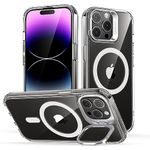 ESR for iPhone 14 Pro Max Case, Compatible with MagSafe, Military-Grade Protection, Built-In Camera Ring Stand, Classic Kickstand Magnetic Case for iPhone 14 Pro Max 6.7 inch, Clear