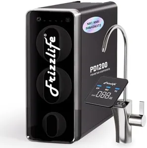 Frizzlife RO Reverse Osmosis Water Filtration System - 1200 GPD Fast Flow Under Sink RO Water Filter, 11-Stage Tankless, 3:1 Pure to Drain, Reduces TDS PFAS, Compact, Easy Install, PD1200