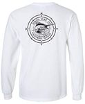 Joe's USA Koloa Surf Long Sleeve Black Marlin Cotton T-Shirts. Regular, Big & Tall - white - XXL