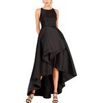 Adrianna Papell Mikado High-Low Gown Black 14