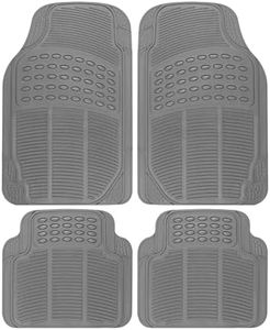 All Weather Tough Rubber Car Floor Mats Liners-Heavy Duty Trimmable Semi Custom Fit for Car Truck Van SUV (Gray)