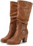 Ermonn Womens Mid Knee High Boots C