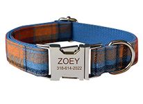 Custom Dog Collar with Names and Phone Number Engraved, Puppy Tags Personalized for Small Medium Large Pets