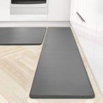 Artnice Anti Fatigue Mat for Standing Desk Two Piece,0.47" Thick Cushioned Kitchen Mats for Standing,Memory Foam Heavy Duty Ergonomic Comfort Standing Mat for Floor,Sink,Housewarming Gift,Grey