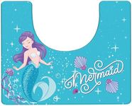 Khelo Kids U Shaped Bath Mat - Mermaid Kids Bathroom Rug - Non Slip, Ultra Absorbent, Machine Washable, Quick Drying - 20x20 Inch U Shape Bathroom Rug - Ideal Shower & Bathtub Mat for Kids