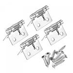 uxcell Spring Loaded Hinges, 1" 304 Stainless Steel Self Closing Hinge for Cabinet 4pcs