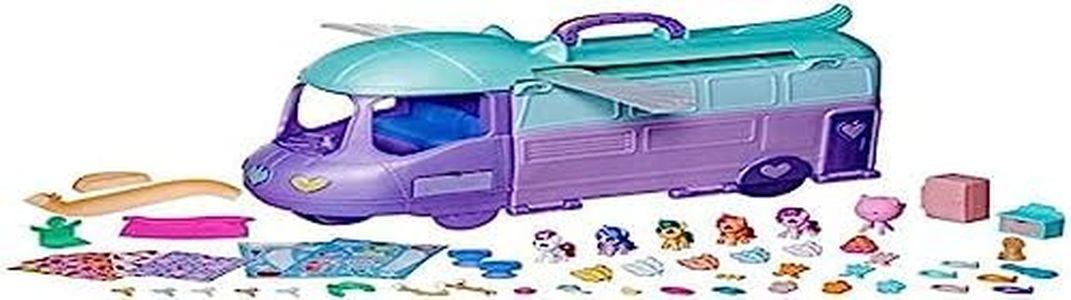 My Little Pony Playset Mini World Magic Mare Stream, Portable Trailer Camper Van, Mini My Little Pony Toys for Girls and Boys Age 5 and Up