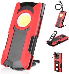Rechargeable LED Work Light with Flexible Gooseneck Flashlight, Magnetic Base and Hanging Hook, 40W 2000Lumens 5 Lighting Modes, Job Site Lighting for Car Repairing, Camping, Inspection, Hurricane