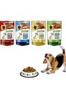 Jerhigh Wet Food for Dogs - Chicken Grilled 12 + Chicken and Liver 12 + Chicken and Vegetables 12 + Roasted Duck 12 Dog Food for All Life Stages in Gravy - Pack of 48