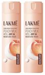 LAKMÉ Peach Milk Face Moisturizer SPF 24 PA++ 120ml, Daily Light Sunscreen Lotion With Vitamin C For Glowing Skin, Sun Protection For Women Of Oily Skin (Pack Of 2)