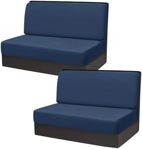 Gollense RV Dinette Cushion Covers, Stretch Velvet Camper Dinette Cushion Covers, Sectional Replacement RV Seat Covers for Travel Trailer Couch - 2 Backrest Cover & 2 Bench Cover (Navy Blue)