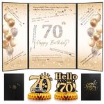 Black Gold 70th Birthday Decorations, 70th Birthday Guest Book Alternative, 70th Birthday Party Decorations, 70th Birthday Party Supplies, 70 Year Old Birthday Gifts for Women Men