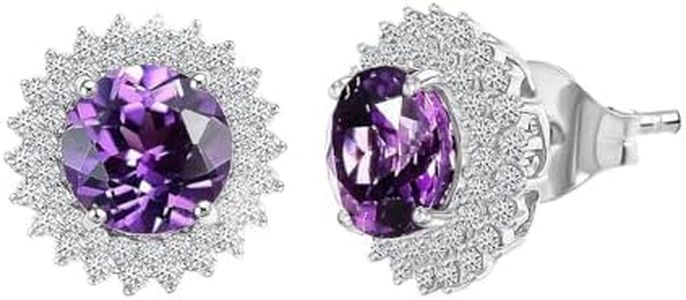Certified & Appraised Luxuriant 10K White Gold AAA Lab Grown Purple Sapphire and E-F VS Lab Grown Diamond 4.54 ctw Earrings Christmas Gifts