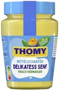 German Mustard Thomy Delikatess Senf Mittelscharf in Glas 250ml From Germany