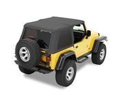 Bestop® 56820-15 Black Denim Trektop™ NX Complete Replacement Soft Top with No Doors Included- Tinted Windows- 1997-2006 Jeep Wrangler (Except Unlimited) Large