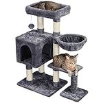 Yaheetech 96cm Cat Tree Cat Climbing Tower with Scratching Posts/Large Perches/Cozy House for Indoor Cats, Dark Grey