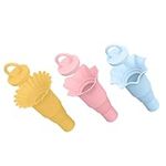 3pcs Children's Retractable drip Silicone Ice Cream Cone Multi-Functional Ice Cream Portability for Easy Stand Foldable Summer Flower-Shaped Stand Cups Stand Supplies Supplies Snow Shaved