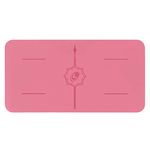 LIFORME Yoga Pad - Free Yoga Bag, Patented Alignment System, Warrior-Like Grip, Non-Slip, Eco-Friendly and Biodegradable, 4.2mm Thick pad for Knee, Elbow and Hand Support During Yoga - Pink