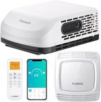 TURBRO Finnmark 15K BTU RV Air Conditioner with Heater – WiFi & Remote Control, Non-Ducted Rooftop AC 115V, LED Mood Light, for Campers, Trailers & Food Trucks, Quiet Operation, White