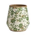 10in. Tuscan Ceramic Green Scroll Planter