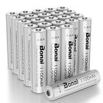 Bonai AAA Batteries Rechargeable 24 Pack 1100mAh Low Self Discharge Ni-MH 1.2V AAA Rechargeable Batteries Precharged 1200 Cycles Solar Light Batteries HR03