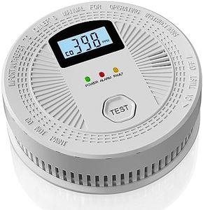 Combination Carbon Monoxide and Smoke Alarm with Digital Display, Battery Operated Smoke and Carbon Monoxide detectors 1-Pack