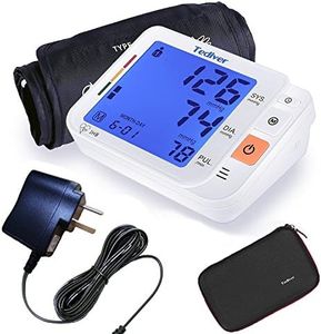 Tediver Digital Blood Pressure Monitor, Large Cuff 22-42cm - Automatic Upper Arm Blood Pressure Cuff Sets with Adapter and Device Case, Backlight LCD screen, 2 Year Warranty