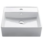 Kraus KCV-150 White Square Ceramic Bathroom Sink