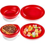 Hushee 2 Pack Spill Proof Scoop Bowl and Plate Set with Suction Base Adaptive Self Feeding Dinnerware for Elderly Disabled Handicapped Adults from Parkinsons, Dementia, Stroke, Tremors