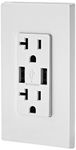 LEVITON T5832-W Combo Duplex Receptacle & 20-Amp USB Charger (White)