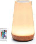 Homcasito Touch Lamp Night Light for Kids Bedside Table Lamp Rechargeable Dimmable Remote Control and Timing Function Warm White Light & Color Changing RGB