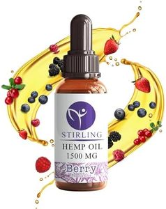 Stirling Organic Hemp Oil - 1500mg Natural Berry Flavor - Enhances Sleep and Helps Reduce Discomfort - THC-Free, Non-GMO, Gluten-Free, High in Omega 3 6 9 - Premium U.S. Hemp Seed Oil