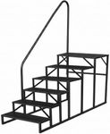 6 Step Ladder with Handrail, Metal Step Stool for 5th Wheel, Campervan, Travel Trailer, Pool, Bunk Bed, 660 lbs Capacity