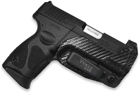 WHOLEGUNS - IWB KYDEX Carbon Fiber Extra Low Profile Thong Holster - Inside Waistband- Adj. Cant & Posi-Click Retention - 100% US Made (for Taurus G3C/G2C-Right Hand)