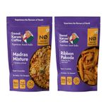 Sweet Karam Coffee’s South Indian Crunchy Combo Pack - Ribbon Pakoda & Special Madras Mixture | No Maida & No Vanaspati, Zero Trans Fat, Heart-healthy Oil | Authentic Taste of Tradition (95g Each)