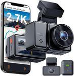 Vantrue E2 Dash Cam Front and Rear with Voice Control, 2.7K + 2.7K Dual Dash Camera for Cars, WiFi, GPS, Night Vision 2.0, Buffered Parking Mode, G-Sensor, 2.45" IPS, 160°, WDR, Support 512GB