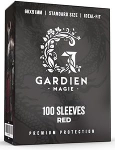 GARDIEN MAGIE - Fundas Cartas Premium | 100 Fundas para Cartas Mágicas de 66x91 mm Color Rojo, Opaco | Funda para Cartas Pokemon, MTG | Fundas para Cartas de Fútbol | Fundas Cartas Magic
