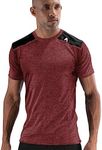 Anthem Athletics Hyperflex Mens Workout Shirts - Breathable Fitted Stretch Fabric Moisture Wicking for Running Athletic & Gym Training Workout Shirts for Men - Iron Oxblood - Medium