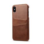 TACOO Leather Phone Cover Compatible with iPhoneXS Max, Slim Fit Card Money Holder Durable Protective Men Women Girl Brown Case Shell for Apple iPhone Xs Max 6.5 Inches 2018