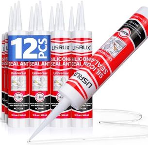 Clear Silicone Caulk & Sealant (12x10.1 fl.oz), 100% Waterproof RTV Silicone Caulking, Low Odor & Won't Yellow Universal Silicone Sealant for Kitchen, Bathroom, Shower, Sink, Anti Shrink