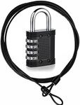 Cable Lock 500CM, Bike Bicycle Lock, Combination Safety Code Cable Lock, Multiple Using Cable Lock, Black Color