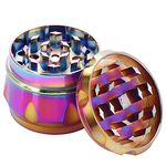 Rantecks Herb Grinder 4 Piece Aluminum Spice Grinder Spice Mill with a Pollen Scraper Perfect for The Foodie That Desires Culinary Excellence-colorful