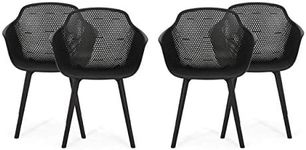 Christopher Knight Home Davina Outdoor Dining Chair (Set of 4), Black